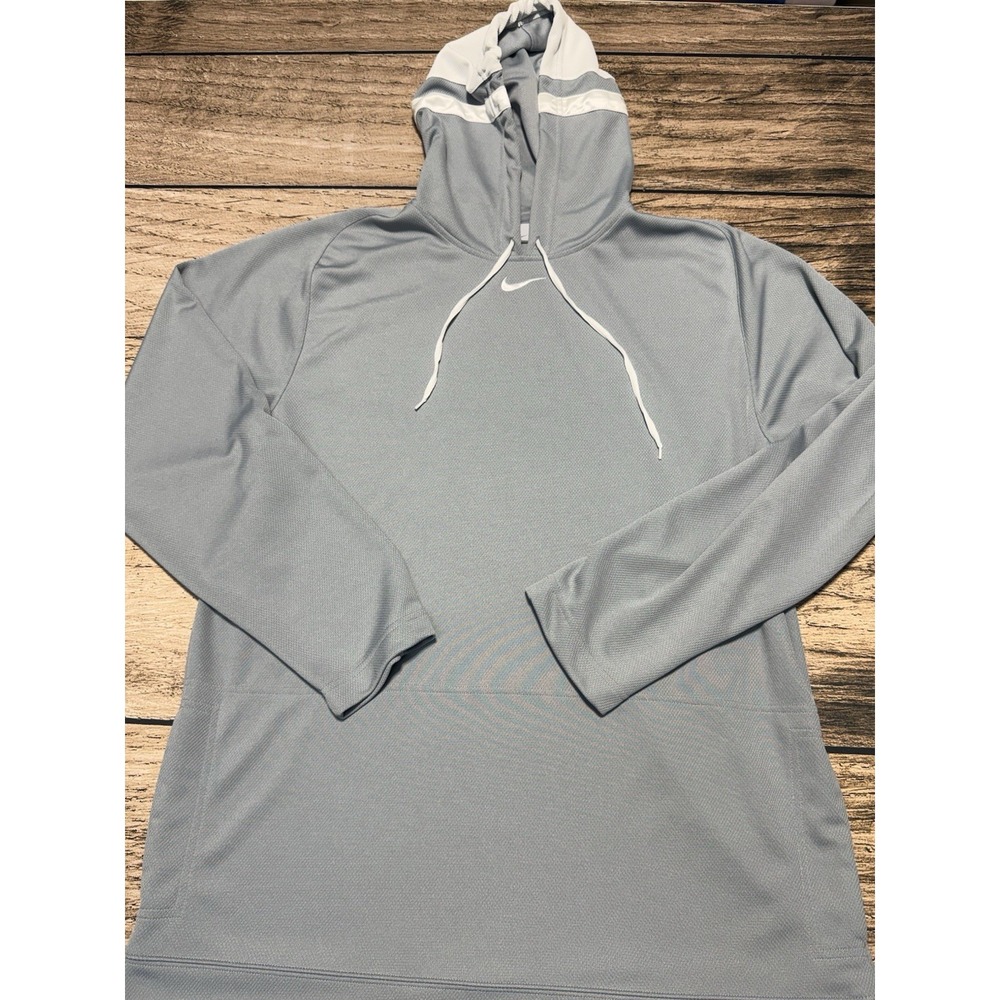 Vintage Nike Hoodie Mens XLT Gray Center Swoosh Basketball Streetwear Y2K